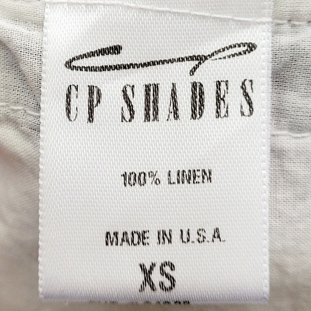 CP SHADES Blue White Red Striped Linen Split Neck Hi Lo Hem Oversized Tunic Top - Picture 5 of 9